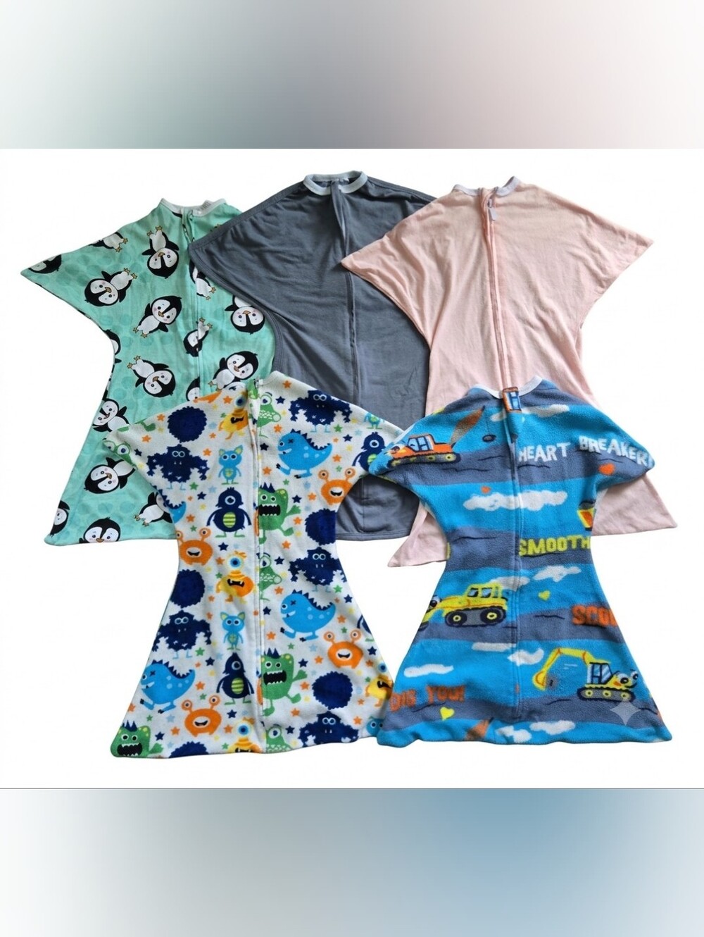 Lot of 5 Sleeping Baby Zipadee-Zip Transitional Sleep Sacks Swaddles Small 3-8M